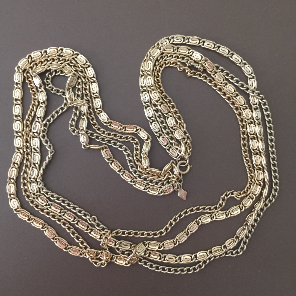 VINTAGE SARAH COVENTRY Multi-strand Gold Necklace